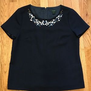 Jcrew collection navy blouse size 6